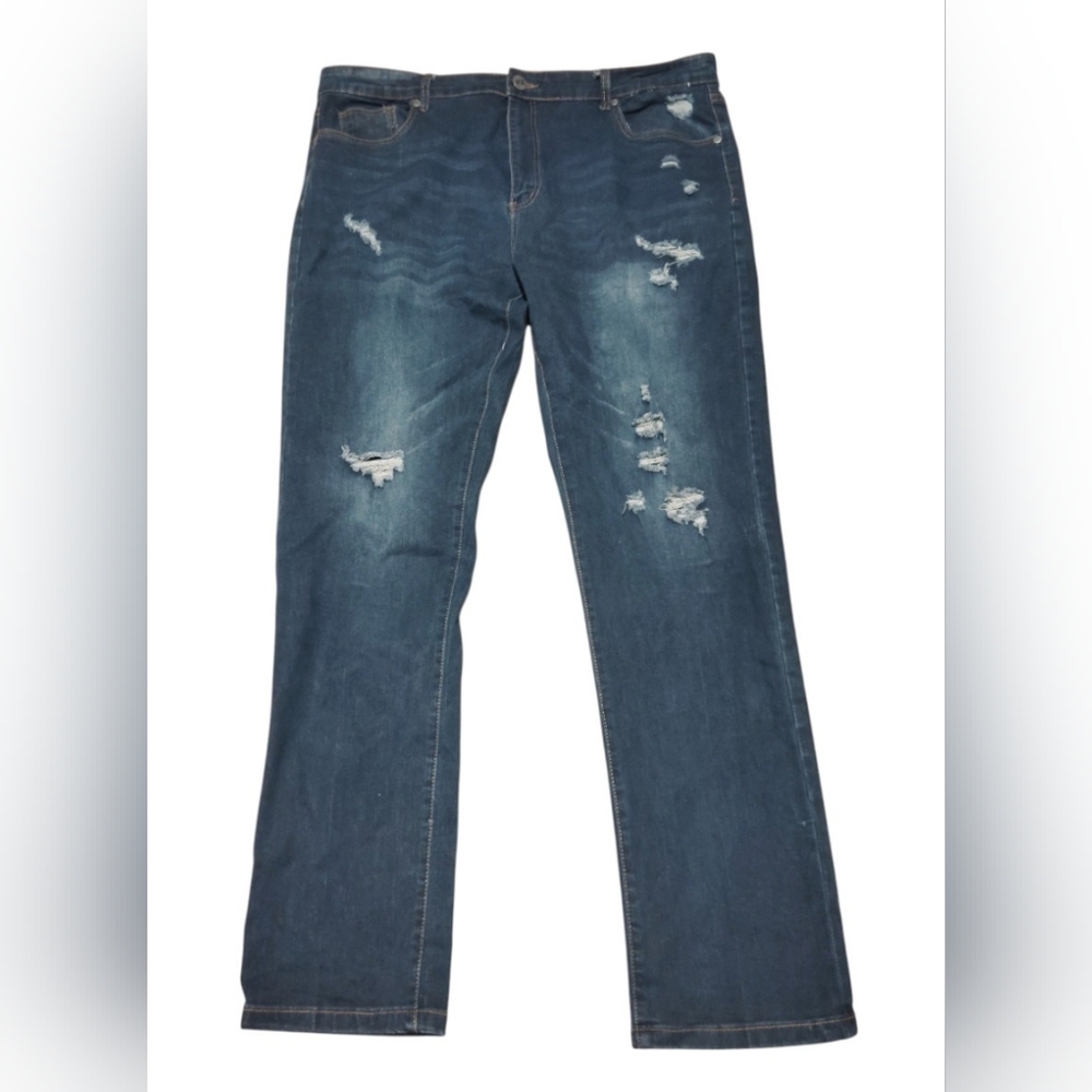 Riot Empire Jeans Slim Fit Dark Blue Faded Size 40X32 Mens